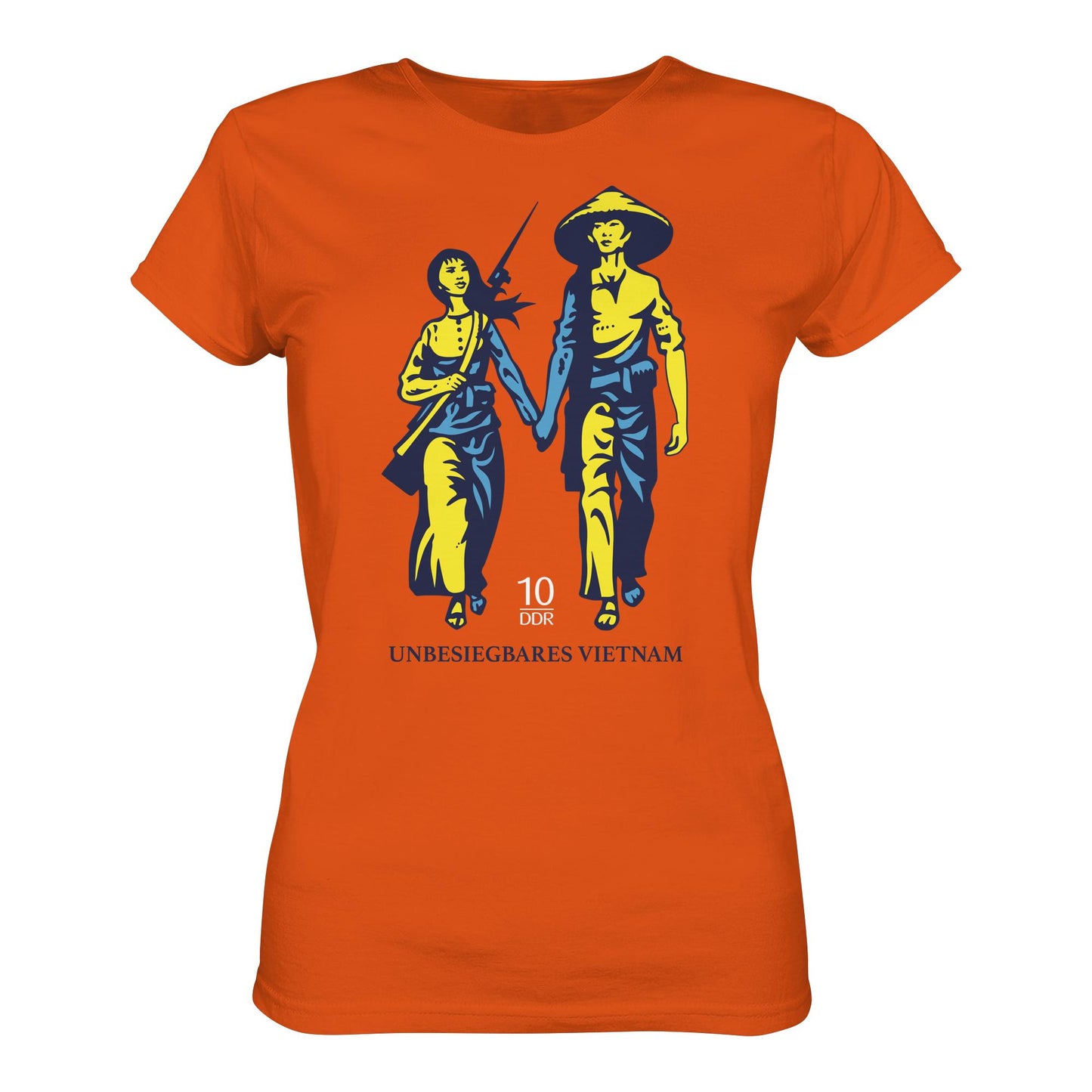 DDR Ostalgie Shirt Mädels • UNBESIEGBARES VIETNAM (ORIGINAL DDR-BRIEFMARKE)