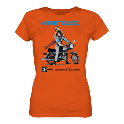 DDR Ostalgie Shirt Mädels • MZ TS 250 BLAU (ORIGINAL DDR-PLAKAT)