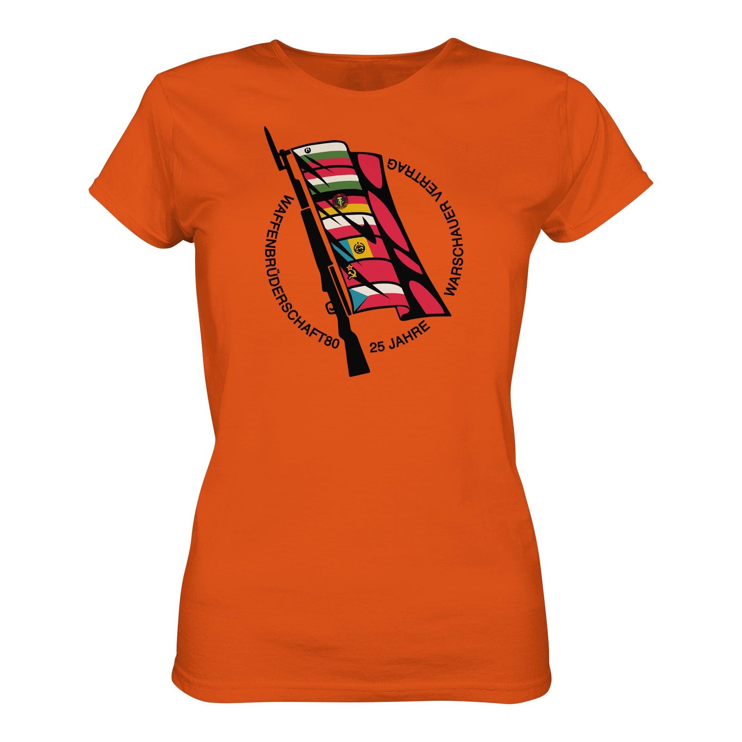 DDR Ostalgie Shirt Mädels • WAFFENBRÜDERSCHAFT80 - 25 JAHRE WARSCHAUER VERTRAG (NVA)