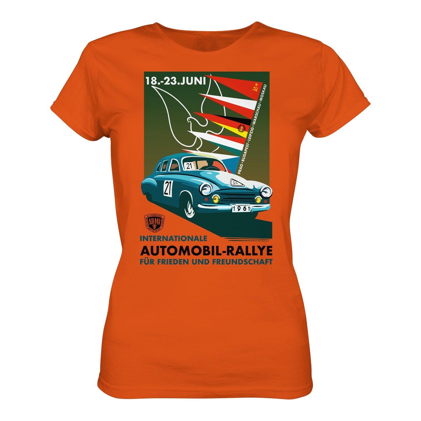 DDR Ostalgie Shirt Mädels • INTERNATIONALE RALLYE WARTBURG 1961 (ORIGINAL-PLAKAT)