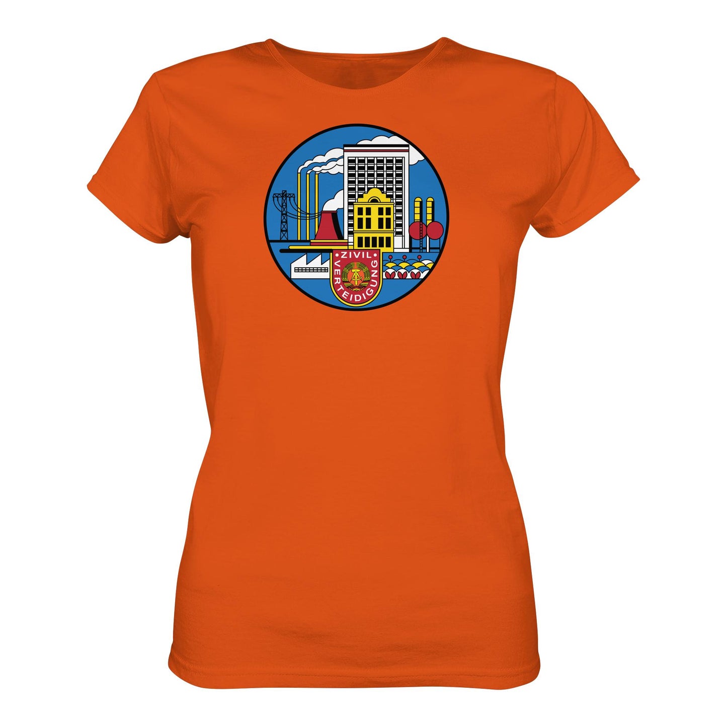 DDR Ostalgie Shirt Mädels • DDR ZIVILVERTEIDIGUNG (ORIGINAL GLAS-DESIGN)