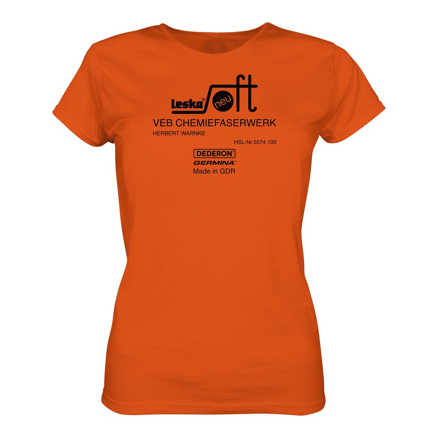 DDR Ostalgie Shirt Mädels • LESKA VEB CHEMIEFASERWERK HERBERT WARNKE - DEDERON, GERMINA