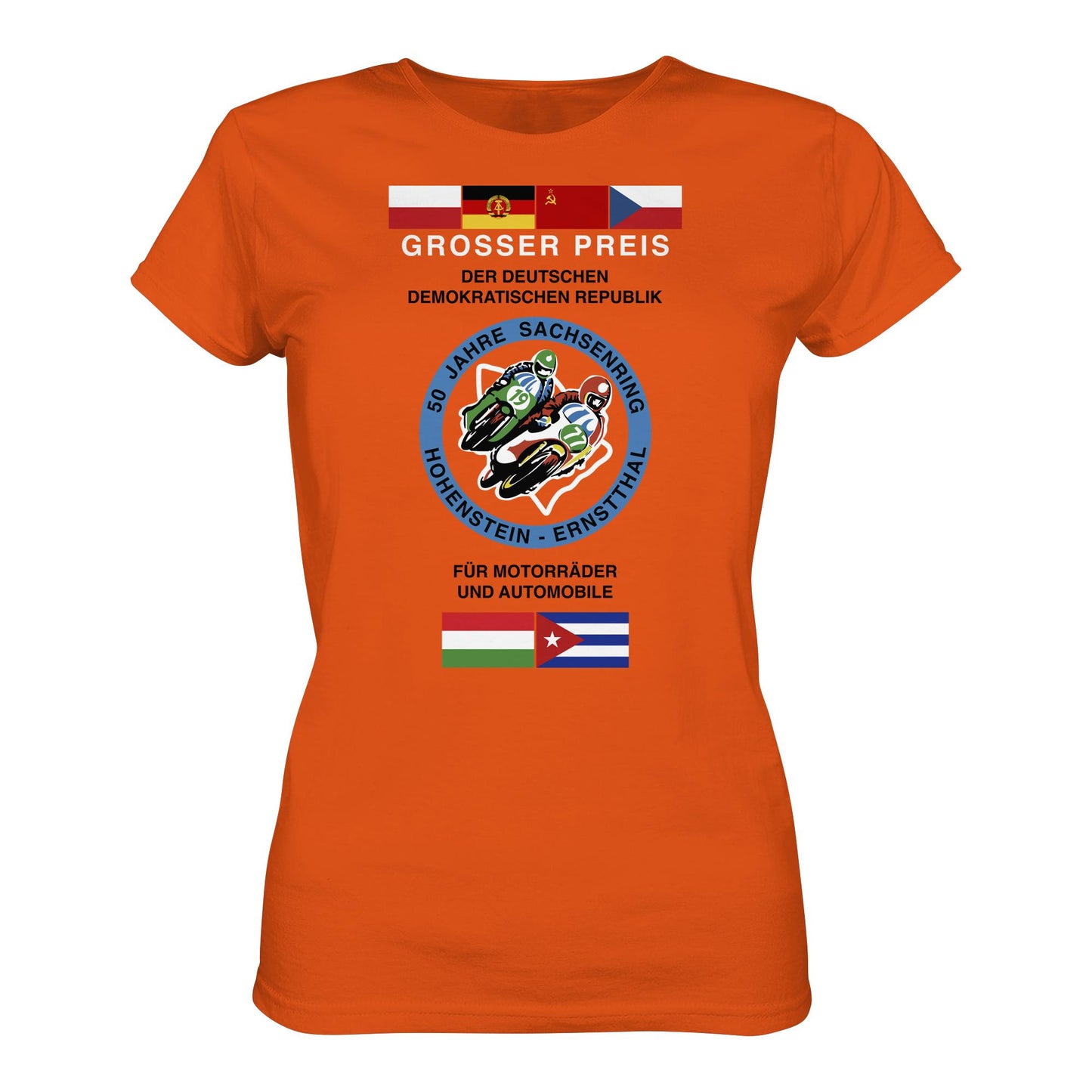 DDR Ostalgie Shirt Mädels • 50 JAHRE SACHSENRING - GROSSER PREIS DER DDR 1977