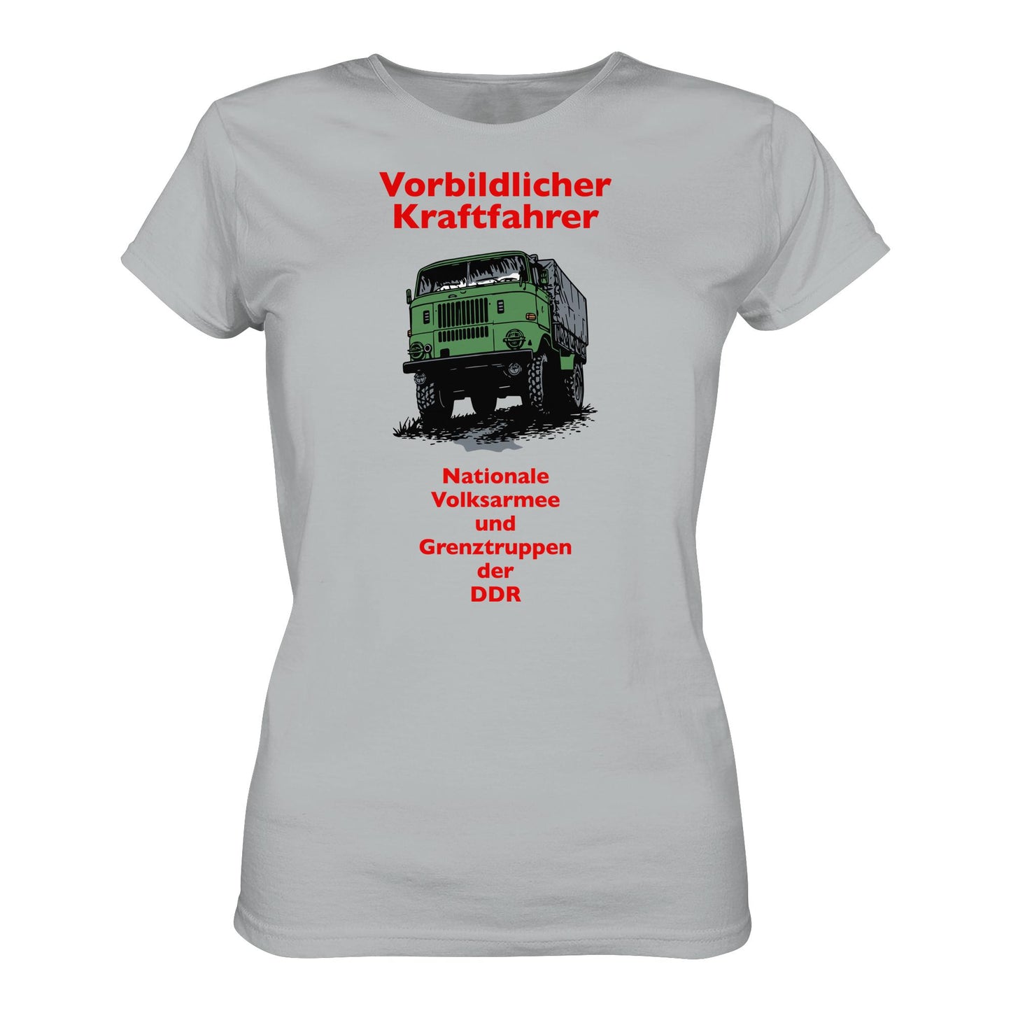 DDR Ostalgie Shirt Mädels • VORBILDLICHER KRAFTFAHRER, NVA (ORIGINAL WIMPELMOTIV)