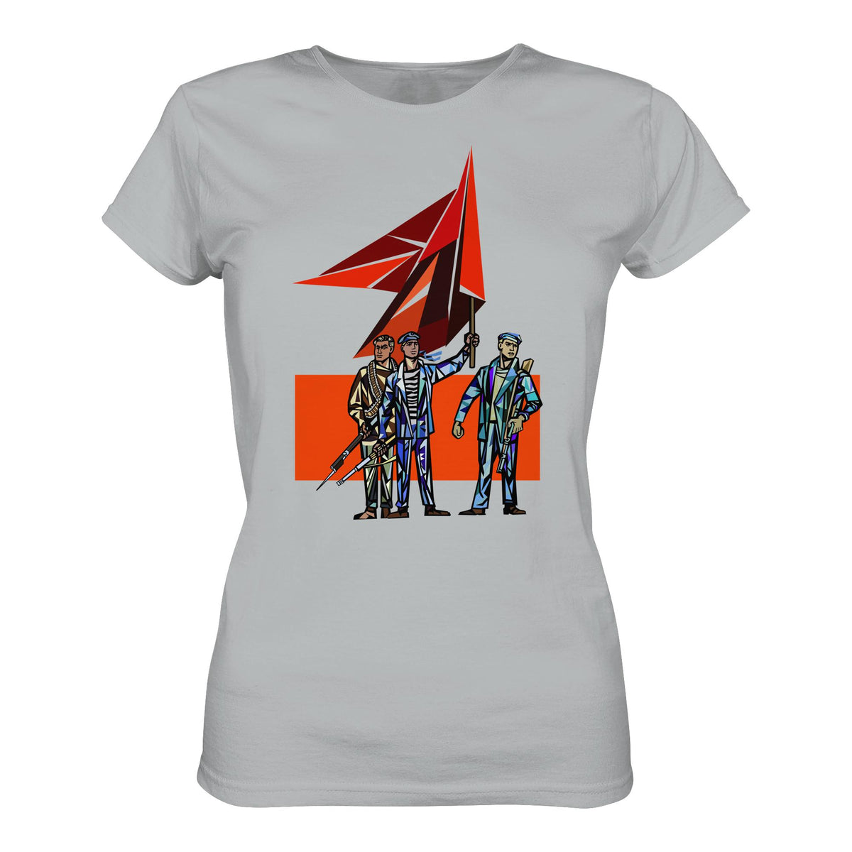 DDR Ostalgie Shirt Mädels • WALTER WOMACKA - BEWAFFNETE ARBEITER (STAATSRATSGEBÄUDE, Aus der Geschichte der Deutschen Arbeiterbewegung, 1964)
