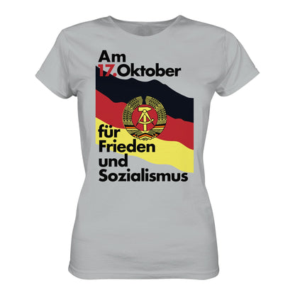 DDR Ostalgie Shirt Mädels • FÜR FRIEDEN UND SOZIALISMUS (ORIGINAL DDR-PLAKAT)