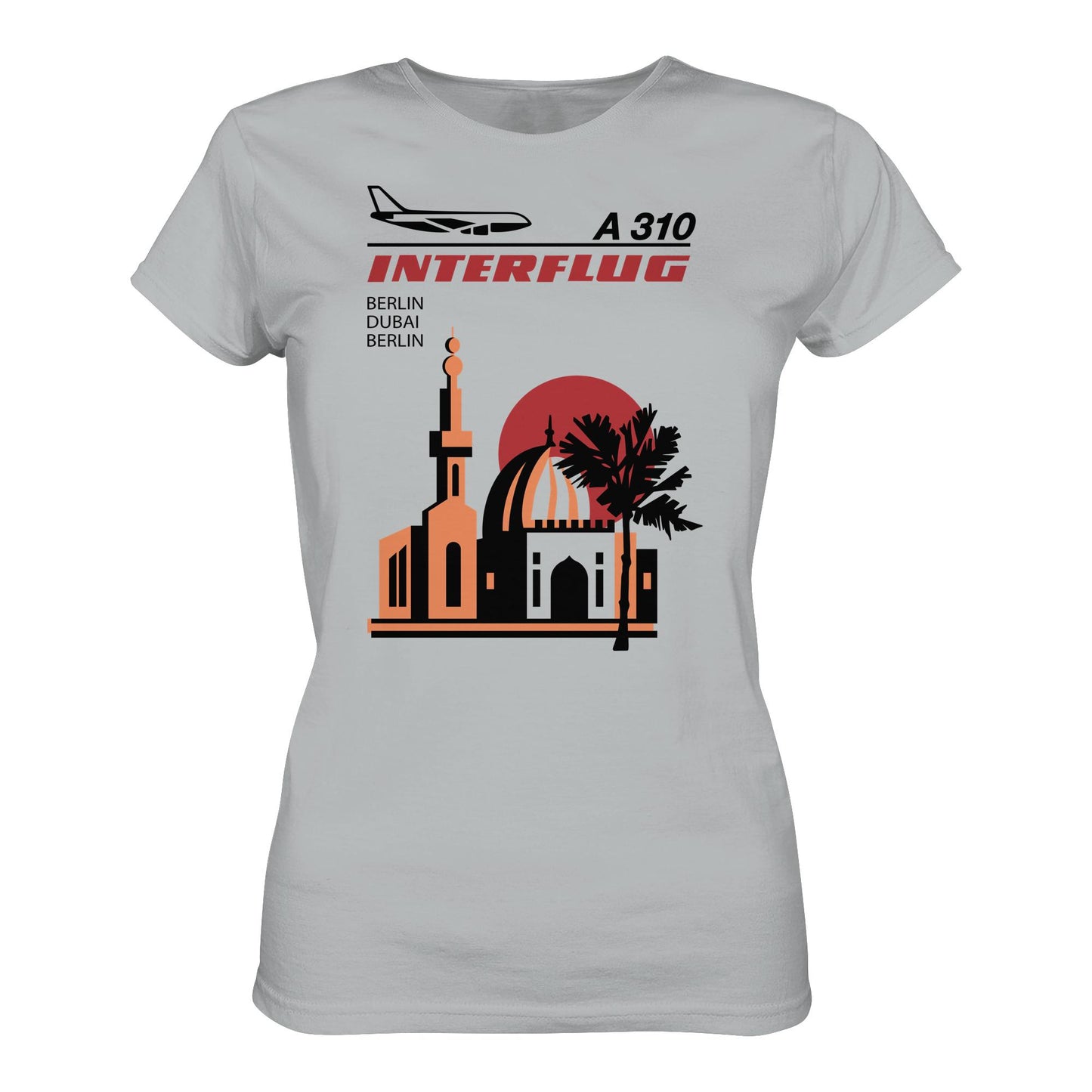 DDR Ostalgie Shirt Mädels • INTERFLUG BERLIN - DUBAI (ORIGINAL SONDERSTEMPEL)