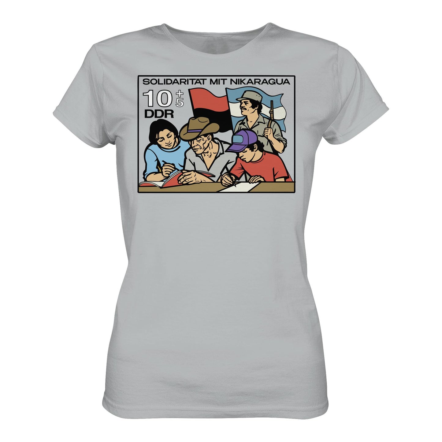 DDR Ostalgie Shirt Mädels • SOLIDARITÄT MIT NIKARAGUA (DDR-BRIEFMARKE)