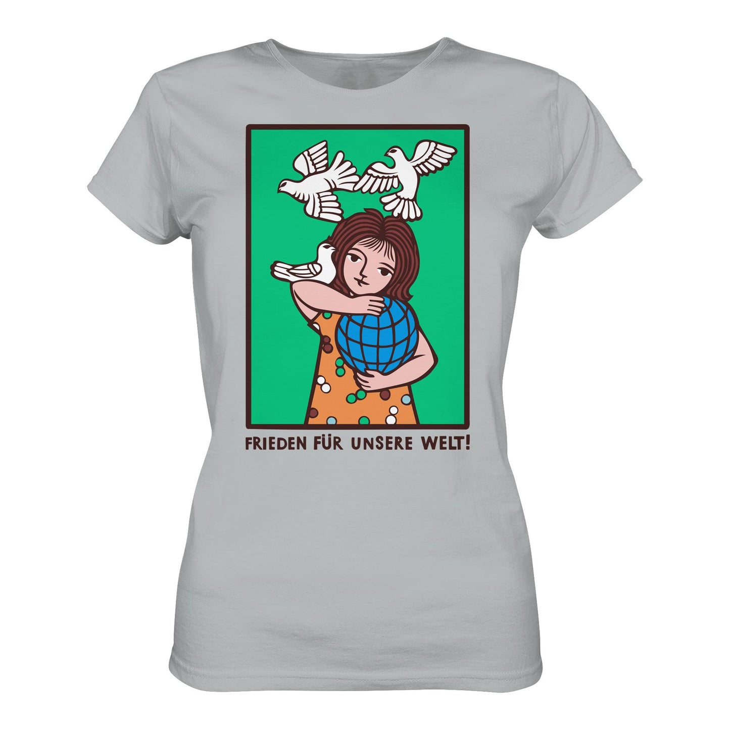 DDR Ostalgie Shirt Mädels • FRIEDEN FÜR UNSERE WELT! (DDR-ORIGINAL-PLAKAT)