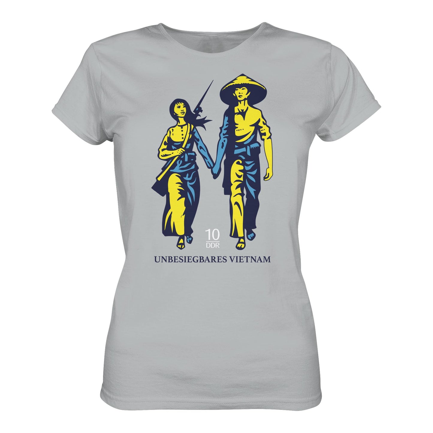 DDR Ostalgie Shirt Mädels • UNBESIEGBARES VIETNAM (ORIGINAL DDR-BRIEFMARKE)