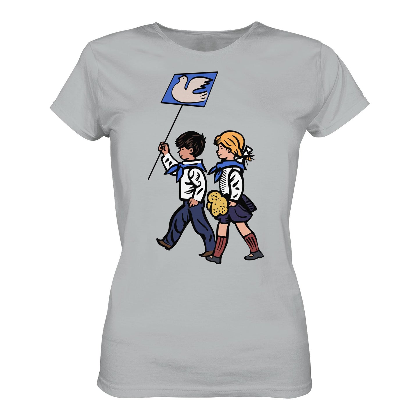 DDR Ostalgie Shirt Mädels • KLEINE WEISSE FRIEDENSTAUBE - ILLUSTRATION UNSERE FIBEL