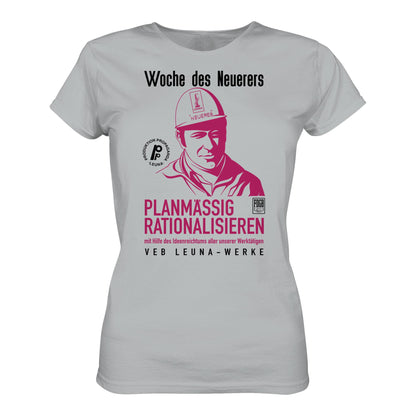 DDR Ostalgie Shirt Mädels • LEUNA - PLANMÄSSIG RATIONALISIEREN (DDR-ORIGINAL-PLAKAT)