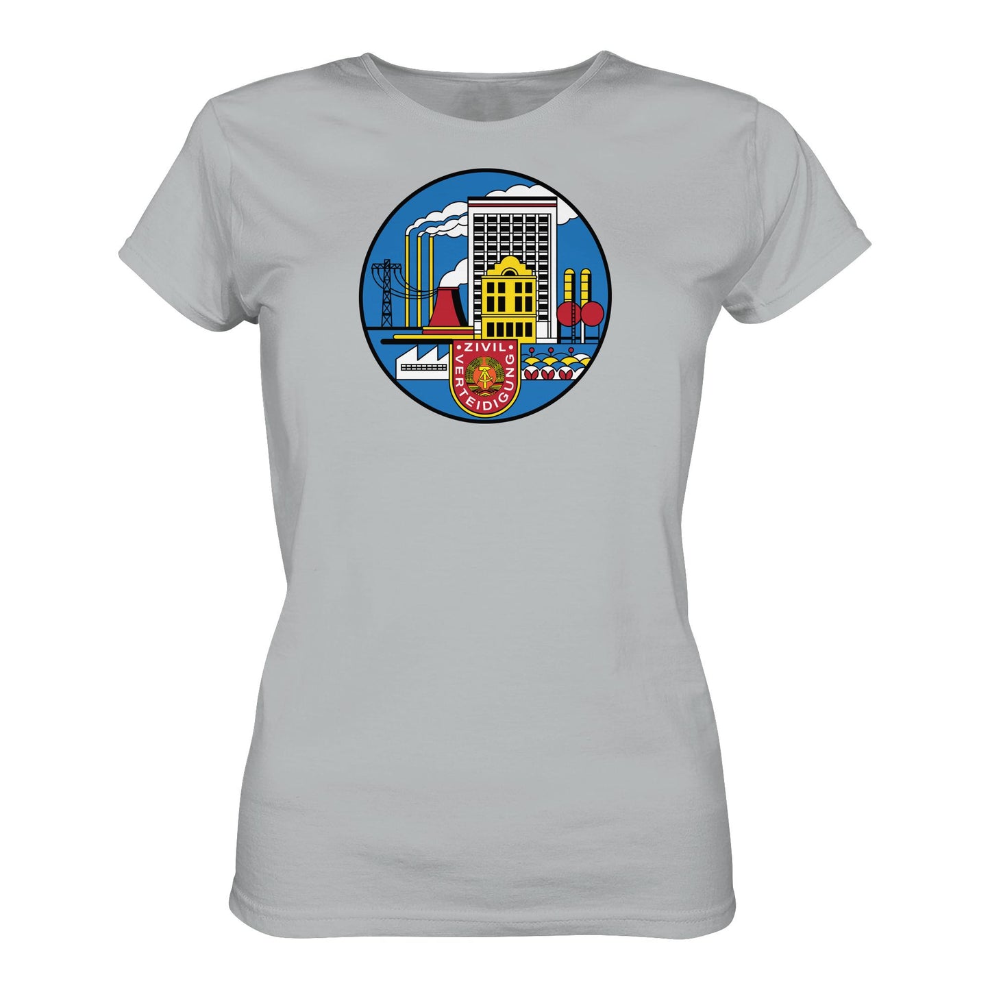 DDR Ostalgie Shirt Mädels • DDR ZIVILVERTEIDIGUNG (ORIGINAL GLAS-DESIGN)