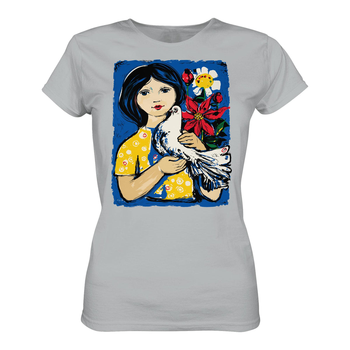 DDR Ostalgie Shirt Mädels • WALTER WOMACKA - MÄDCHEN MIT FRIEDENSTAUBE