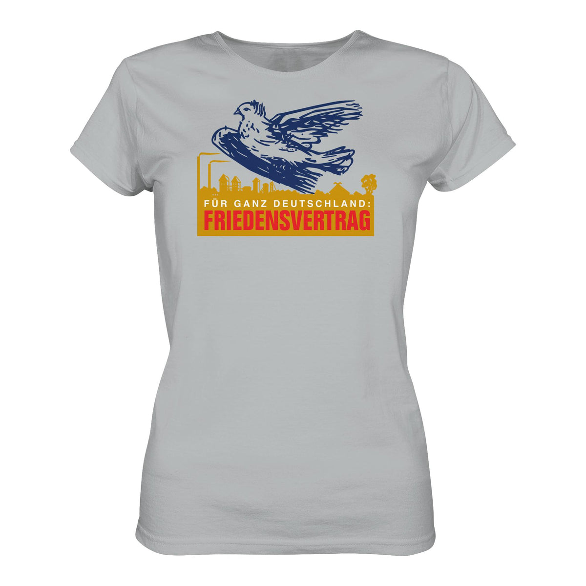DDR Ostalgie Shirt Mädels • FRIEDENSVERTRAG FÜR GANZ DEUTSCHLAND (ORIGINAL-PIN)