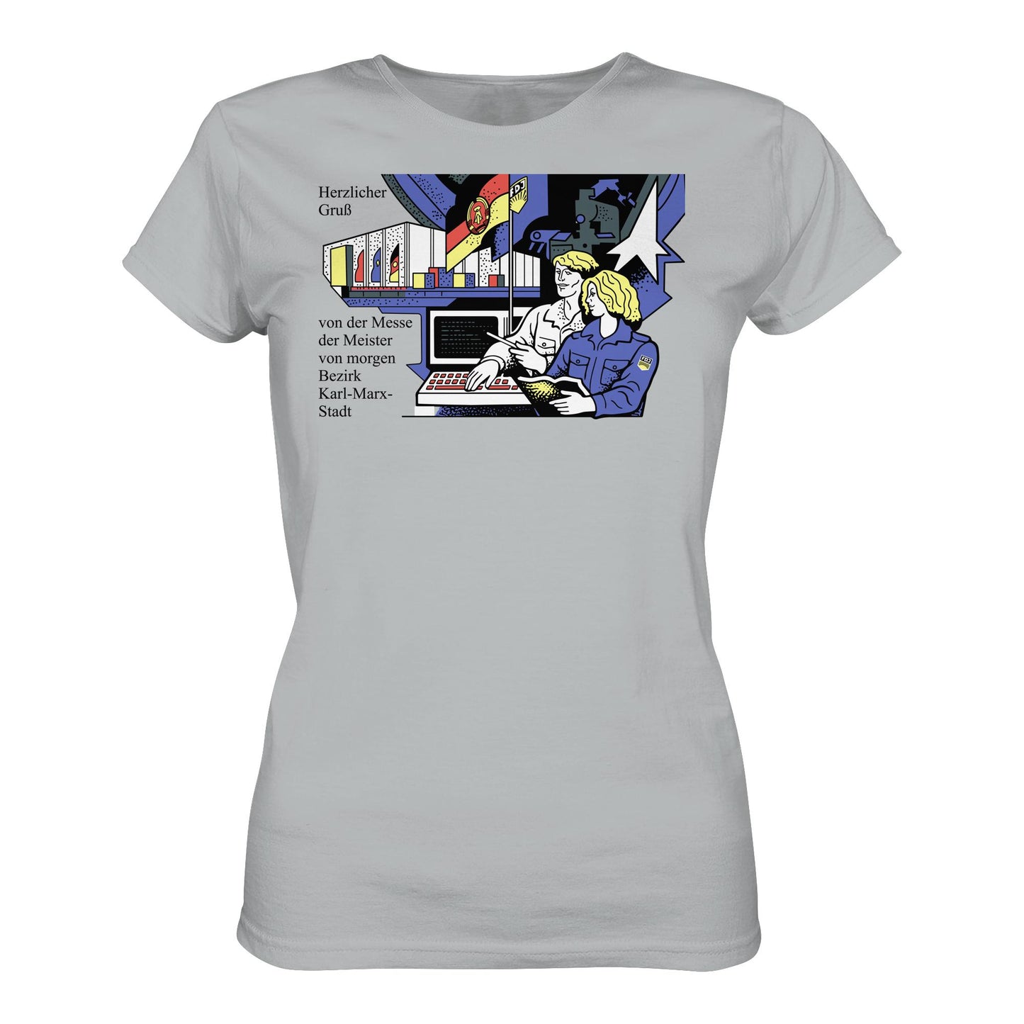 DDR Ostalgie Shirt Mädels • MESSE DER MEISTER VON MORGEN, KARL-MARX-STADT (ORIGINAL BRIEFMARKE)