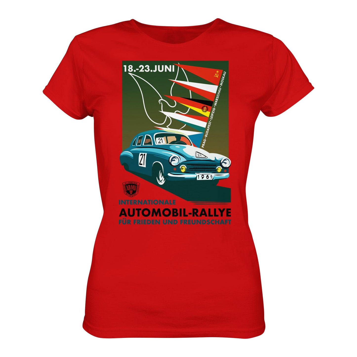 DDR Ostalgie Shirt Mädels • INTERNATIONALE RALLYE WARTBURG 1961 (ORIGINAL-PLAKAT)