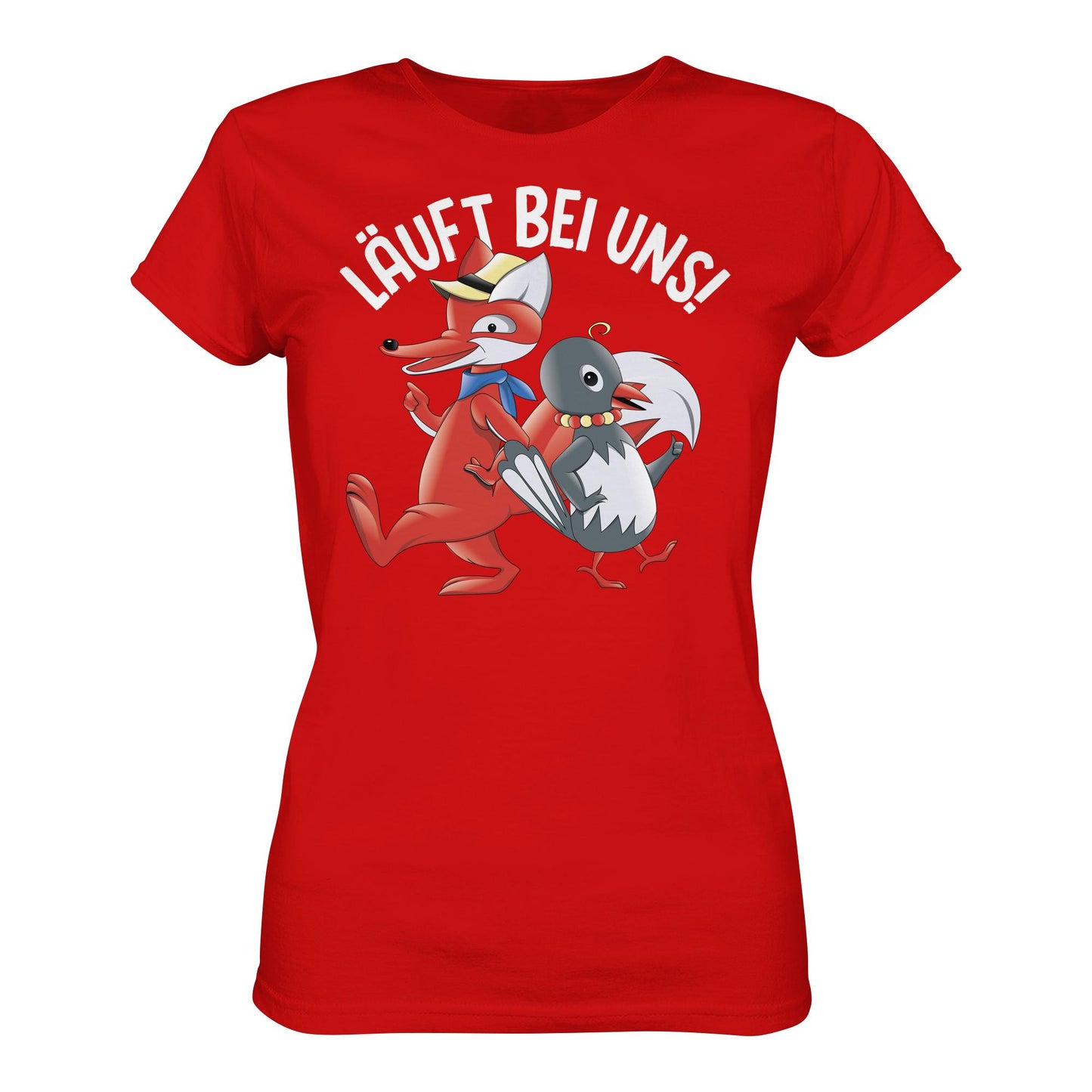 DDR Ostalgie Shirt Mädels • UNSER SANDMÄNNCHEN - HERR FUCHS & FRAU ELSTER, LÄUFT BEI UNS!