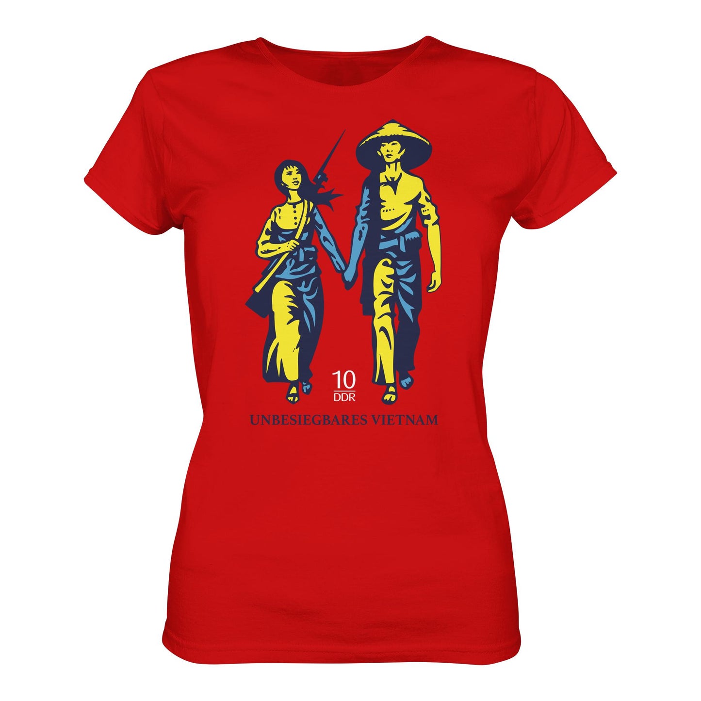 DDR Ostalgie Shirt Mädels • UNBESIEGBARES VIETNAM (ORIGINAL DDR-BRIEFMARKE)