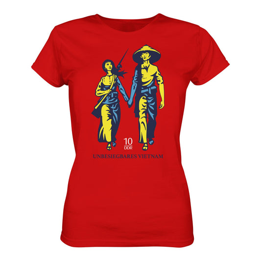 DDR Ostalgie Shirt Mädels • UNBESIEGBARES VIETNAM (ORIGINAL DDR-BRIEFMARKE)