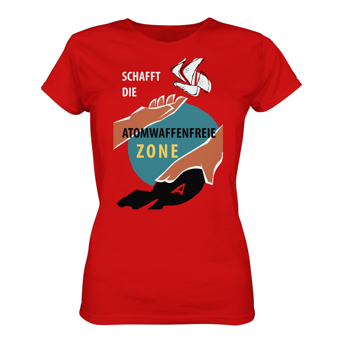 DDR Ostalgie Shirt Mädels • SCHAFFT DIE ATOMWAFFENFREIE ZONE (ORIGINAL-PLAKAT)