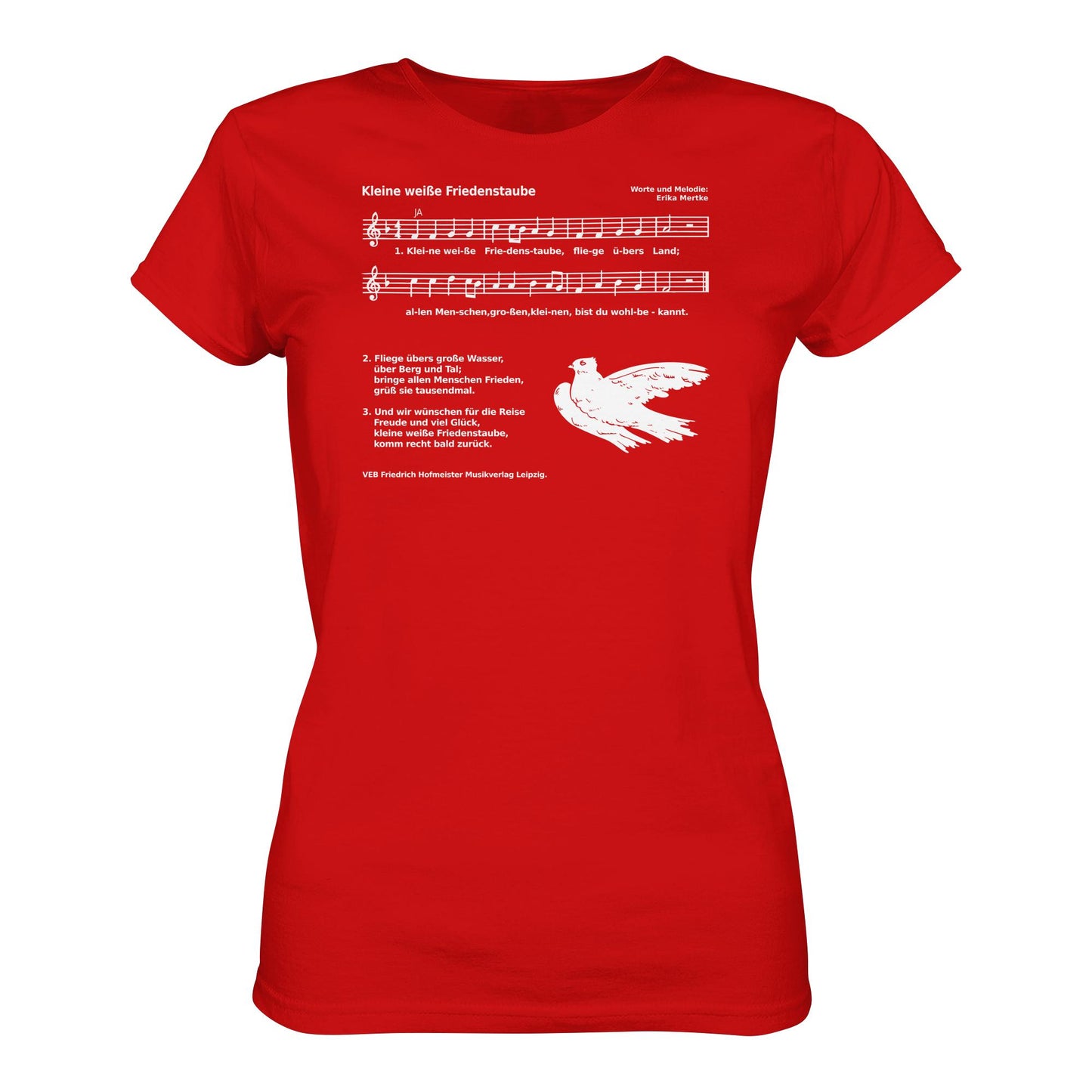 DDR Ostalgie Shirt Mädels • KLEINE WEISSE FRIEDENSTAUBE (ORIGINAL AUS DER FIBEL)