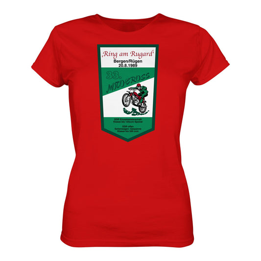 DDR Ostalgie Shirt Mädels • RING AM RUGARD, RÜGEN 33. MOTO-CROSS-RENNEN 1989 (ORIGINAL-WIMPEL)