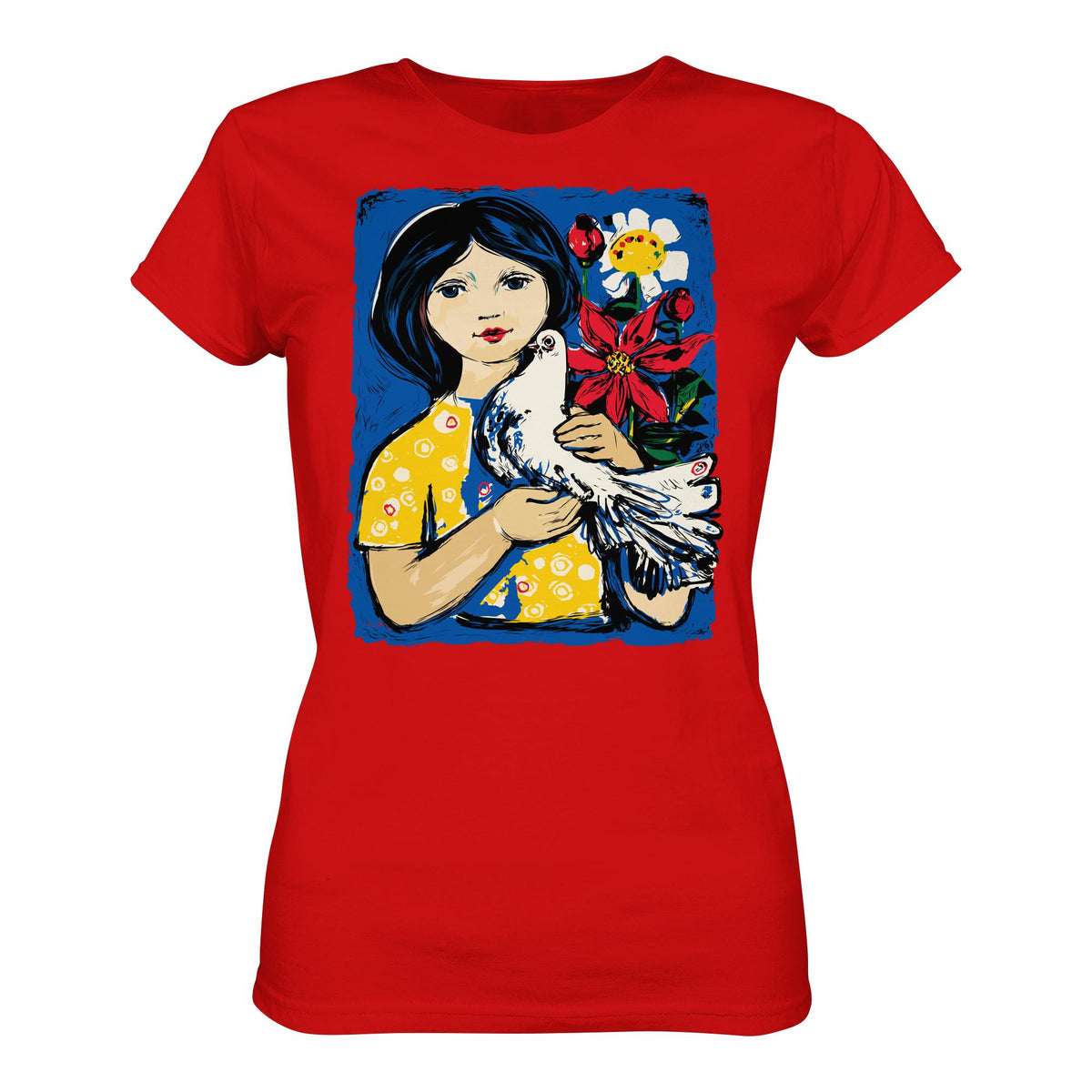 DDR Ostalgie Shirt Mädels • WALTER WOMACKA - MÄDCHEN MIT FRIEDENSTAUBE