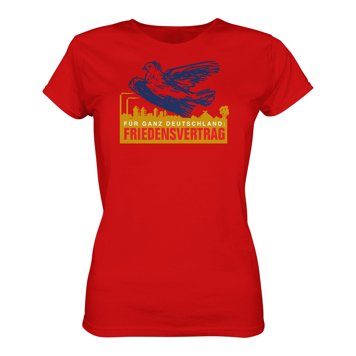 DDR Ostalgie Shirt Mädels • FRIEDENSVERTRAG FÜR GANZ DEUTSCHLAND (ORIGINAL-PIN)