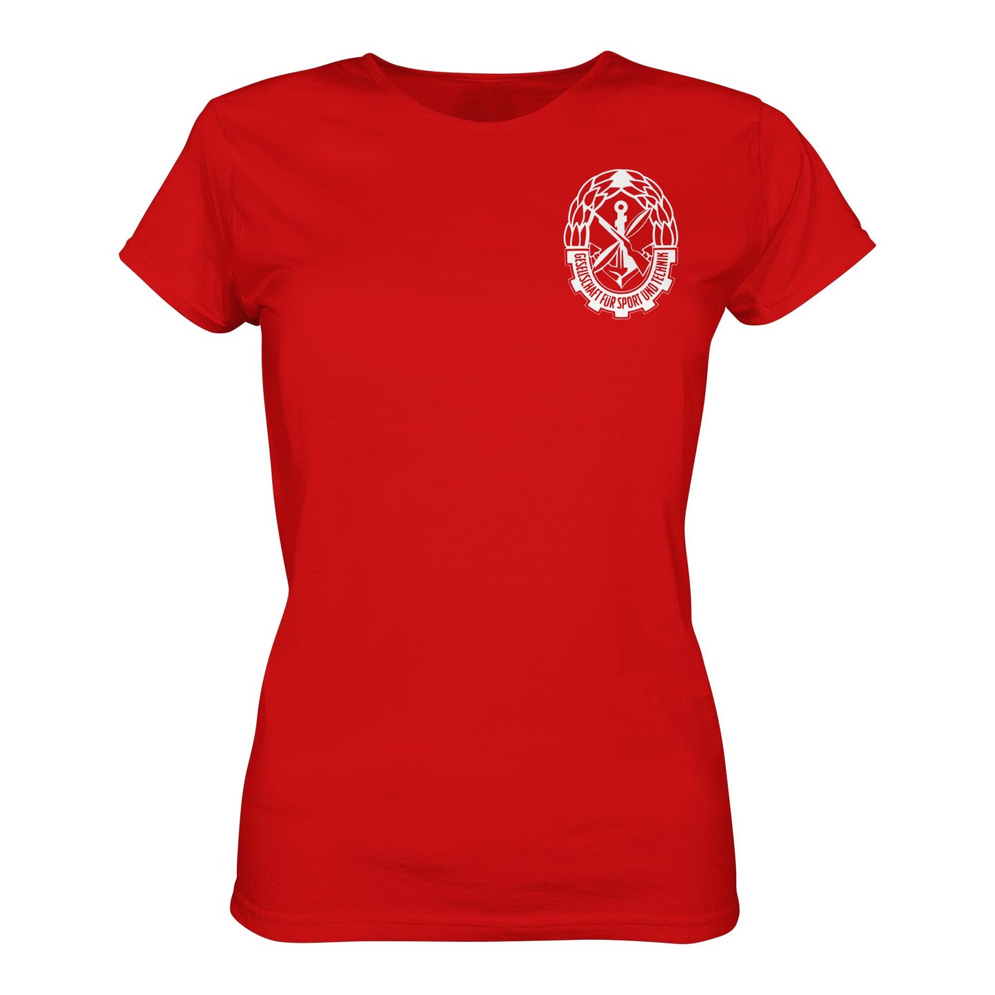 DDR Ostalgie Shirt Mädels • GST - GESELLSCHAFT FÜR SPORT UND TECHNIK (BRUST EMBLEM)