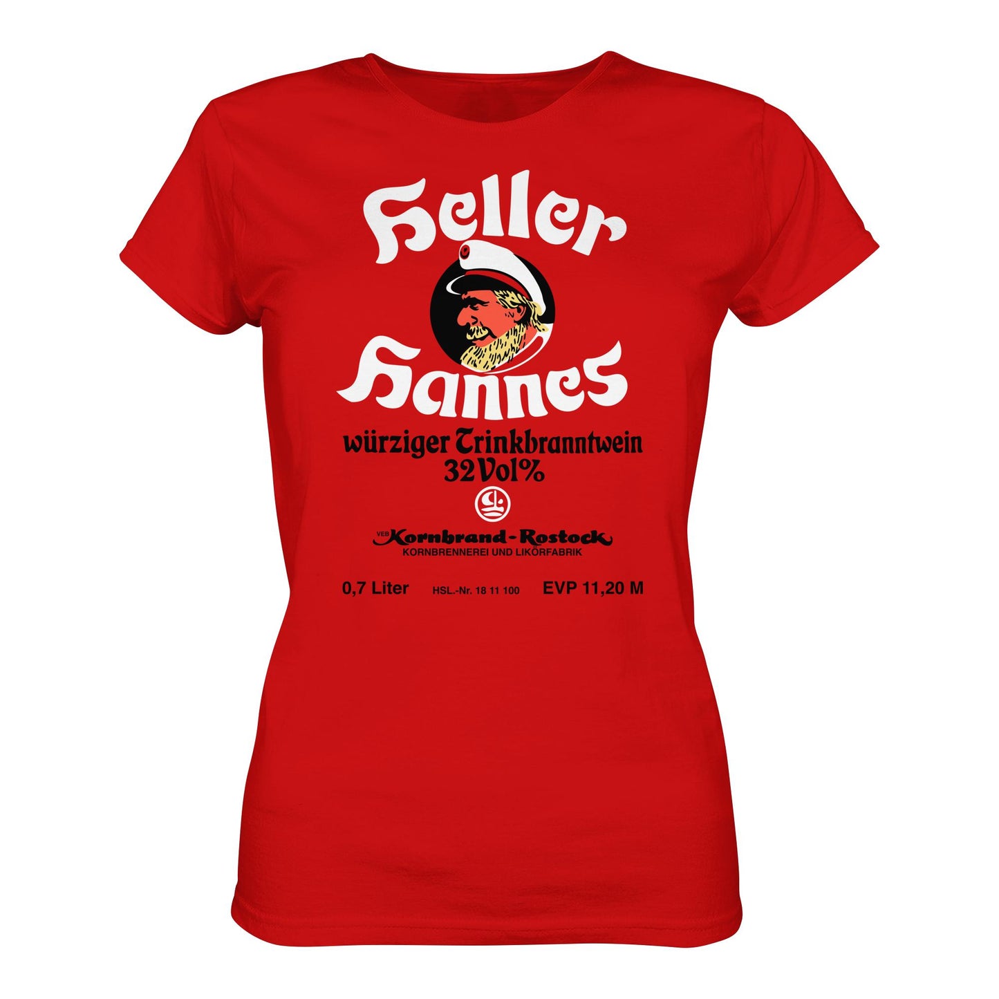 DDR Ostalgie Shirt Mädels • HELLER HANNES - TRINKBRANNTWEIN - VEB KORNBRANDT ROSTOCK
