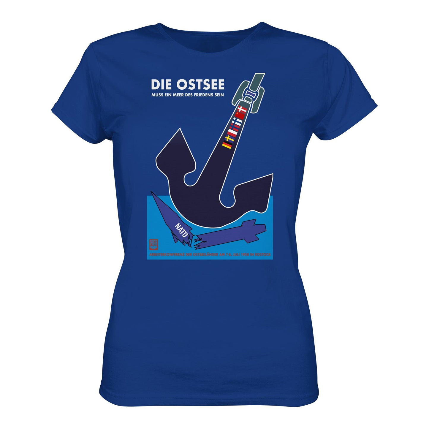 DDR Ostalgie Shirt Mädels • DIE OSTSEE MUSS EIN MEER DES FRIEDENS SEIN, ARBEITERKONFERENZ 1958
