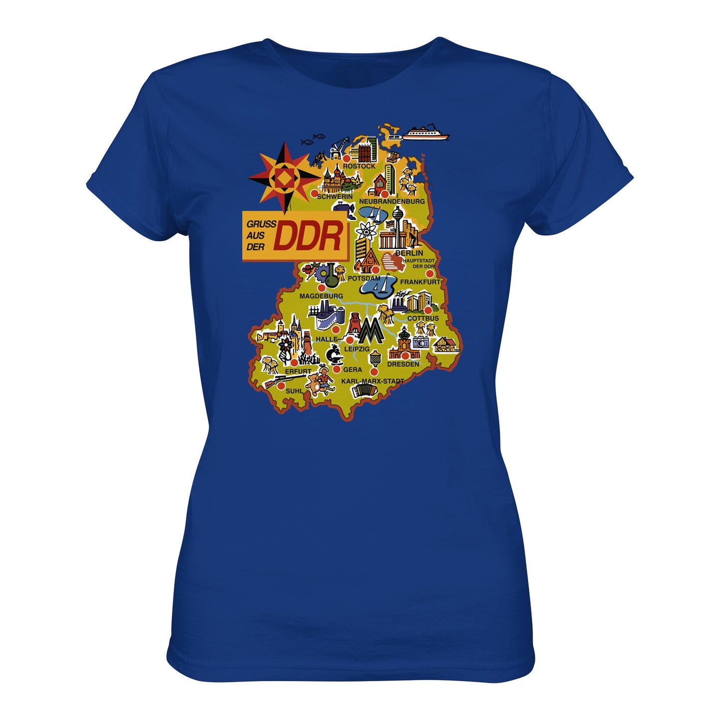 DDR Ostalgie Shirt Mädels • GRUSS AUS DER DDR (ORIGINAL POSTKARTE)