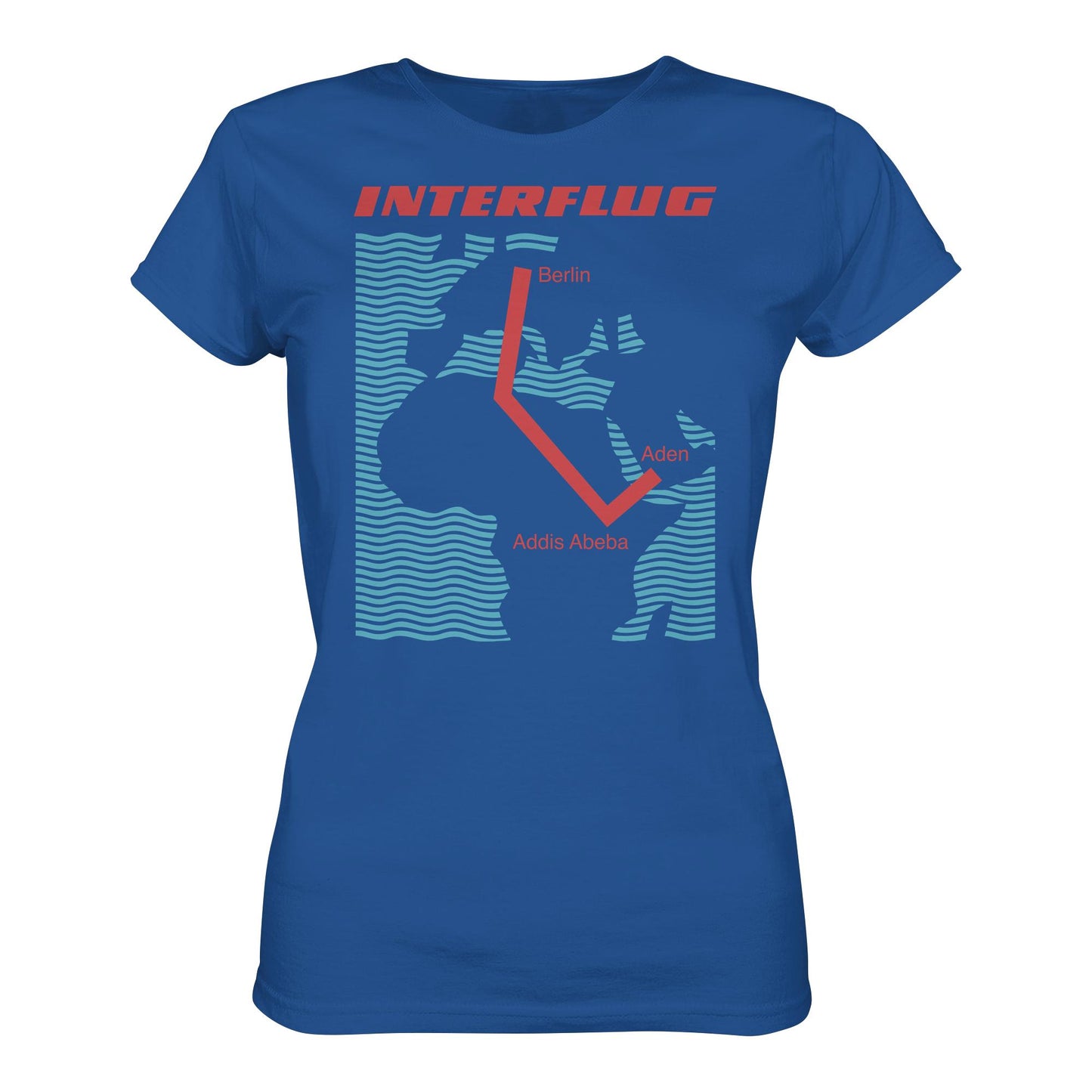 DDR Ostalgie Shirt Mädels • INTERFLUG BERLIN - ADDIS ABEBA (ORIGINAL SONDERSTEMPEL)
