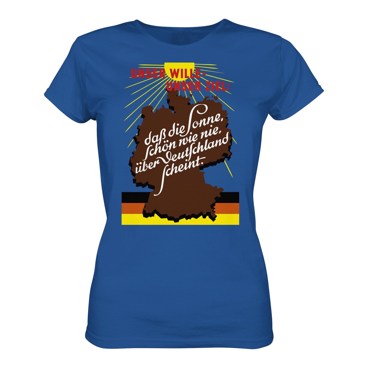 DDR Ostalgie Shirt Mädels • DASS DIE SONNE SCHÖN WIE NIE, ÜBER DEUTSCHLAND SCHEINT - ORIGINAL DDR-PLAKAT
