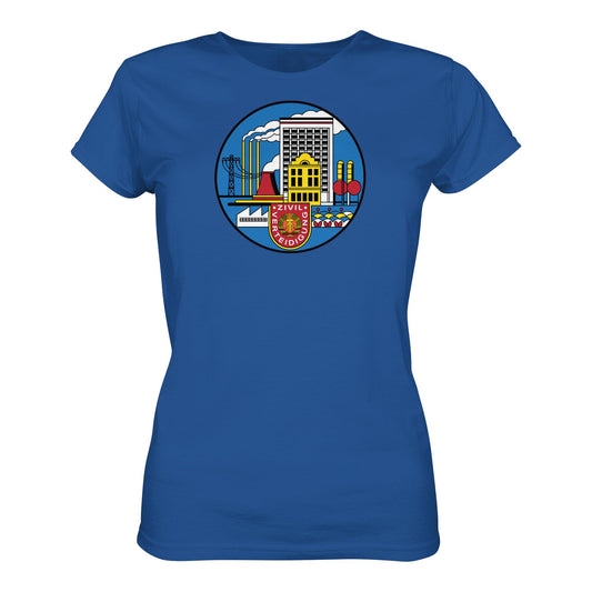 DDR Ostalgie Shirt Mädels • DDR ZIVILVERTEIDIGUNG (ORIGINAL GLAS-DESIGN)