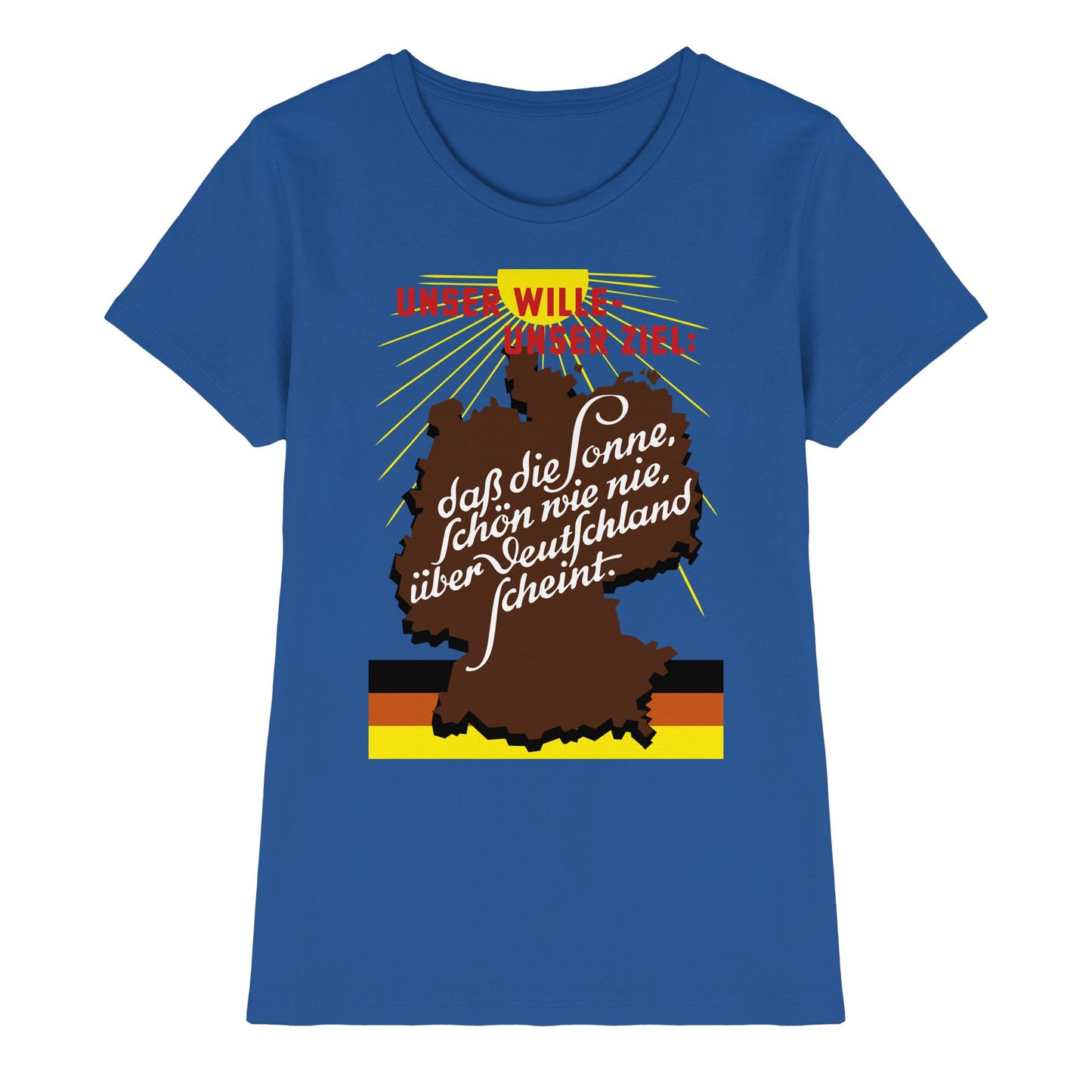 DDR Ostalgie Shirt Mädels • DASS DIE SONNE SCHÖN WIE NIE, ÜBER DEUTSCHLAND SCHEINT - ORIGINAL DDR-PLAKAT