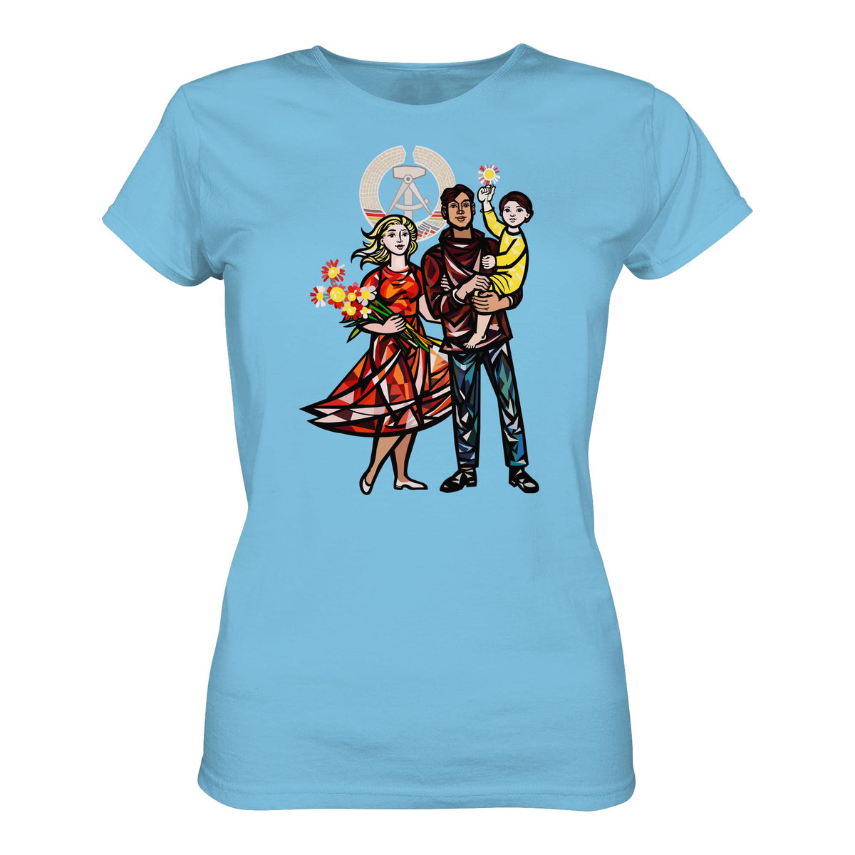 DDR Ostalgie Shirt Mädels • WALTER WOMACKA - UNSERE FAMILIE (STAATSRATSGEBÄUDE, Aus der Geschichte der Deutschen Arbeiterbewegung, 1964)