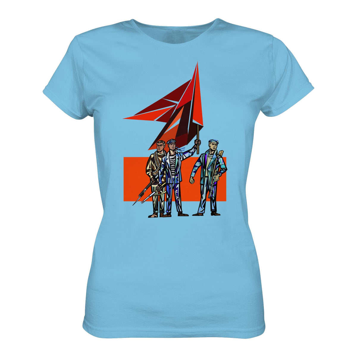 DDR Ostalgie Shirt Mädels • WALTER WOMACKA - BEWAFFNETE ARBEITER (STAATSRATSGEBÄUDE, Aus der Geschichte der Deutschen Arbeiterbewegung, 1964)