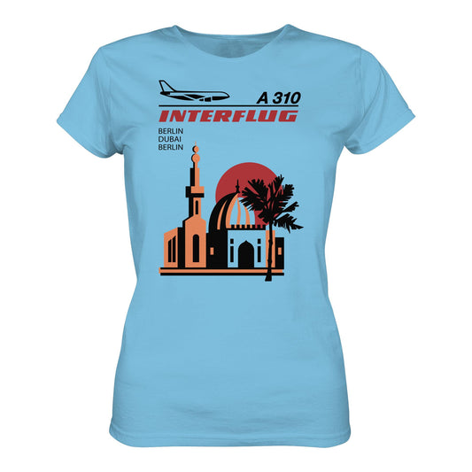 DDR Ostalgie Shirt Mädels • INTERFLUG BERLIN - DUBAI (ORIGINAL SONDERSTEMPEL)
