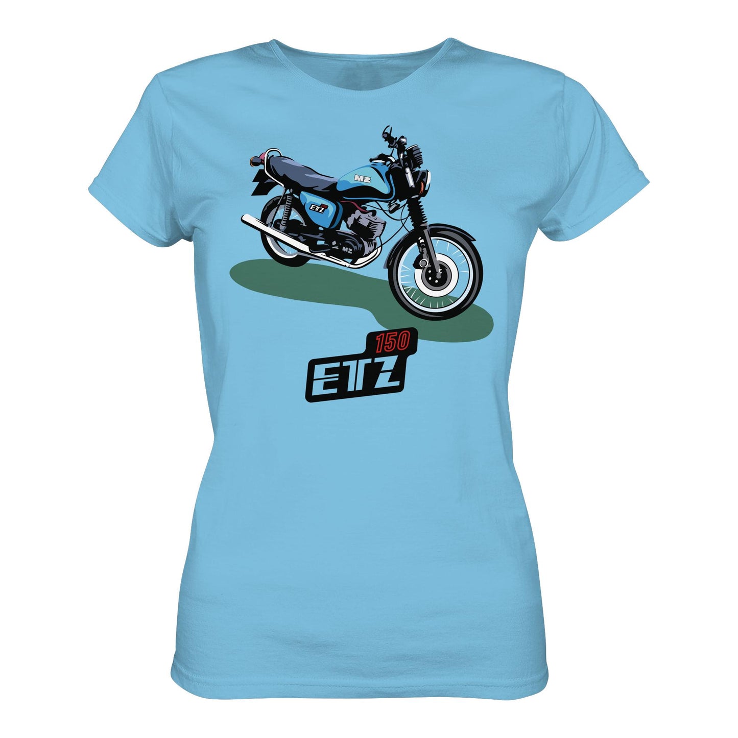 DDR Ostalgie Shirt Mädels • MZ ETZ 150 BLAU (ORIGINAL DDR-PLAKAT)