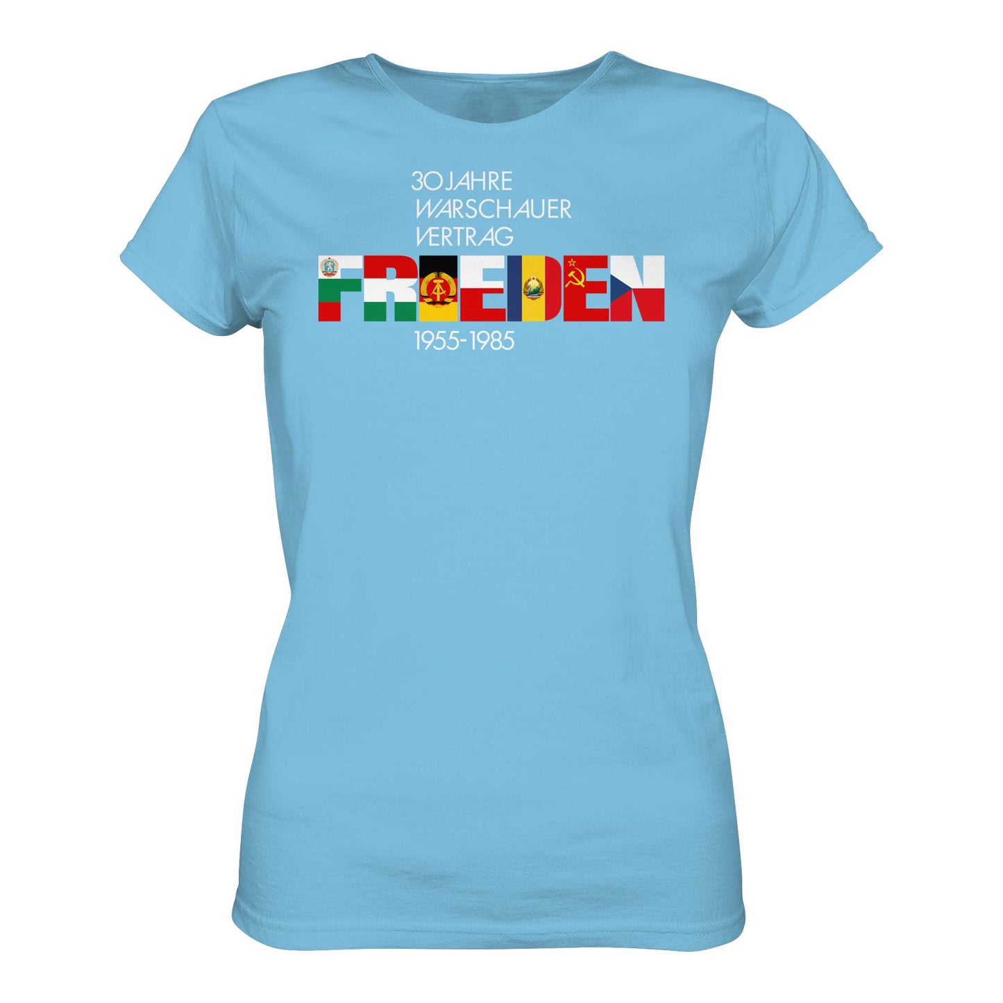 DDR Ostalgie Shirt Mädels • FRIEDEN - 30 JAHRE WARSCHAUER VERTRAG (DDR-BRIEFMARKE)
