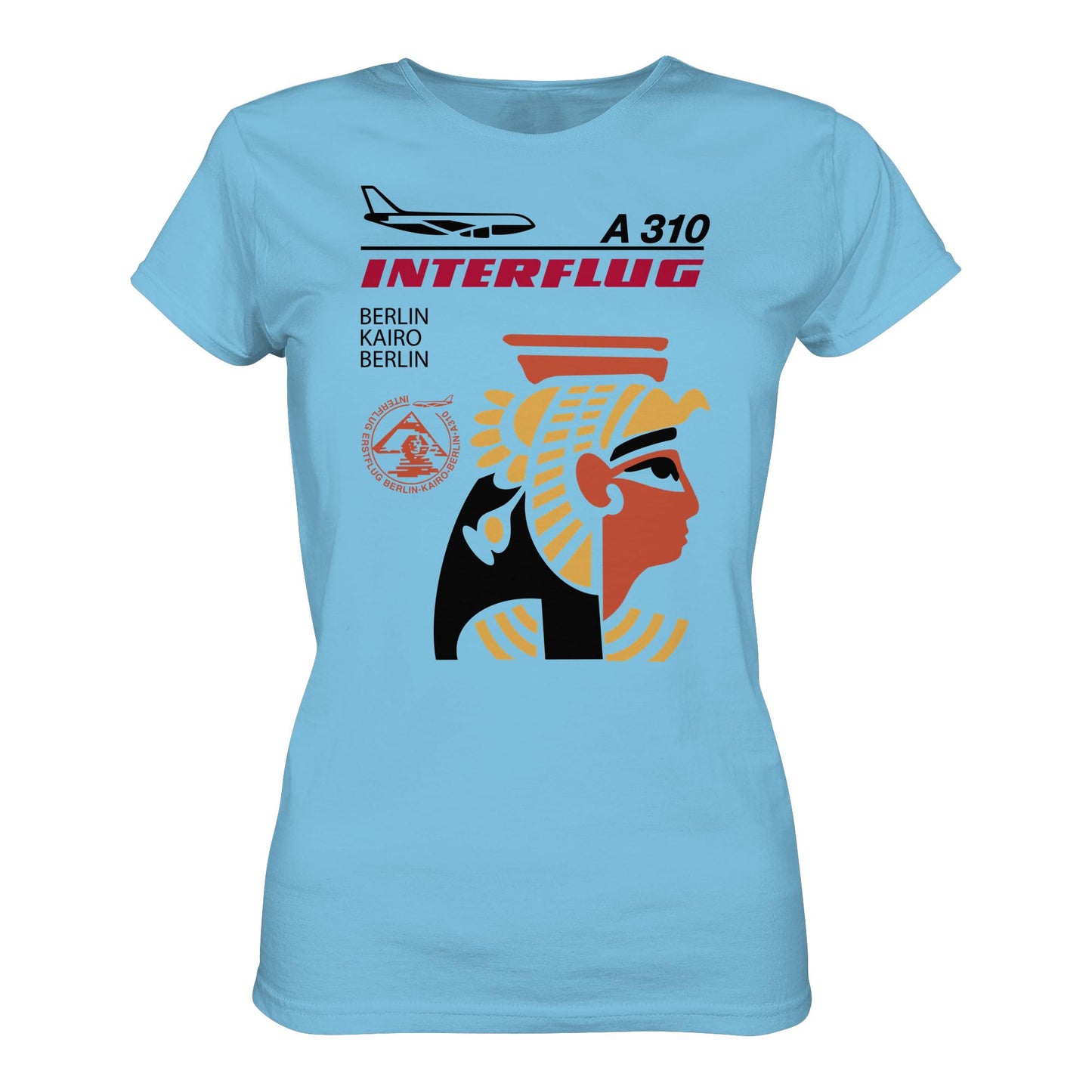 DDR Ostalgie Shirt Mädels • INTERFLUG BERLIN - KAIRO (ORIGINAL SONDERSTEMPEL)