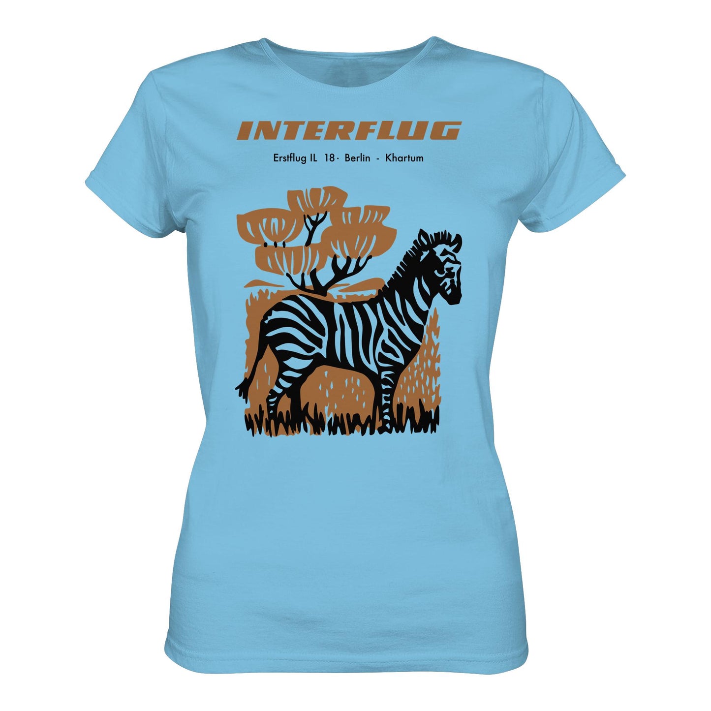 DDR Ostalgie Shirt Mädels • INTERFLUG BERLIN - KHARTUM (ORIGINAL SONDERSTEMPEL)