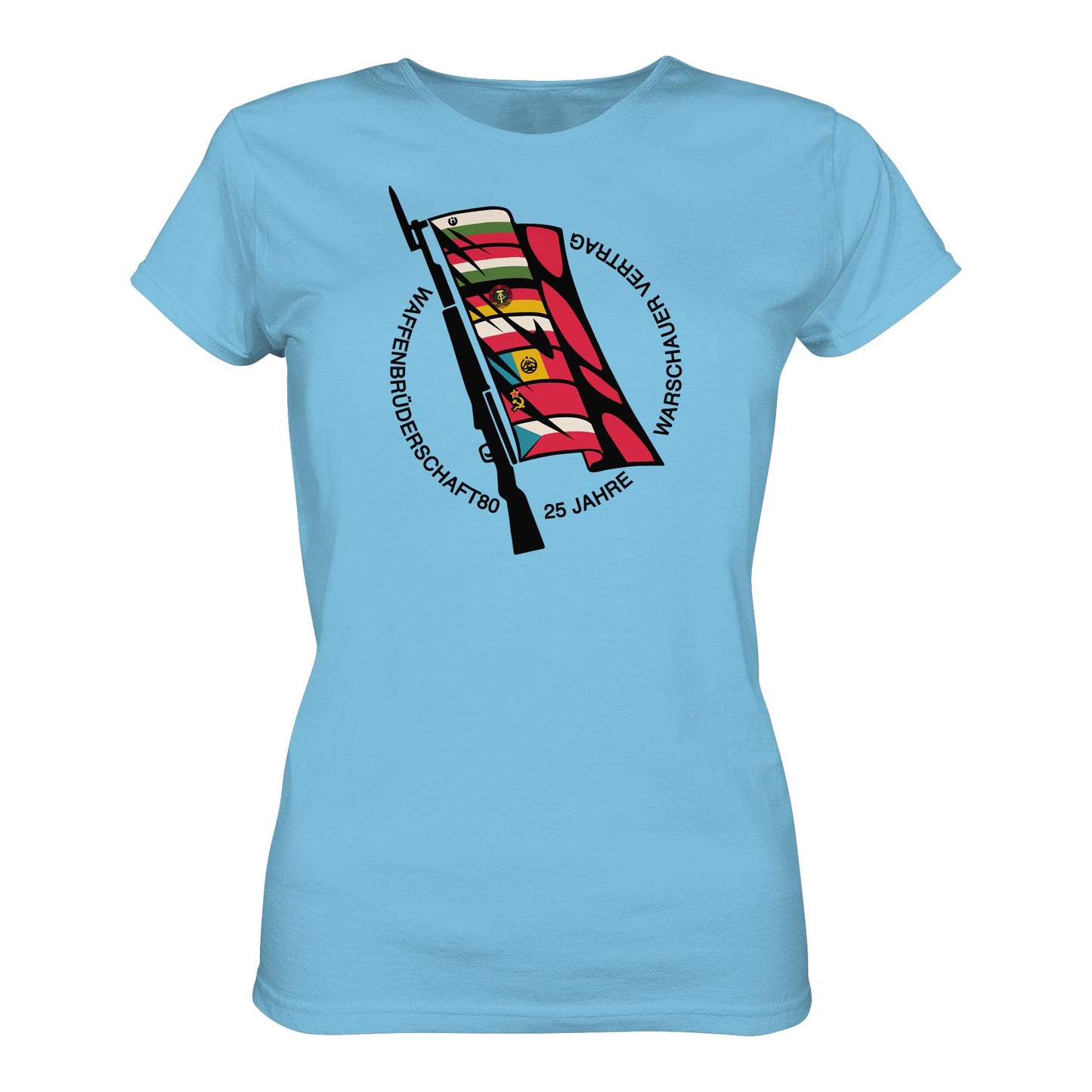 DDR Ostalgie Shirt Mädels • WAFFENBRÜDERSCHAFT80 - 25 JAHRE WARSCHAUER VERTRAG (NVA)