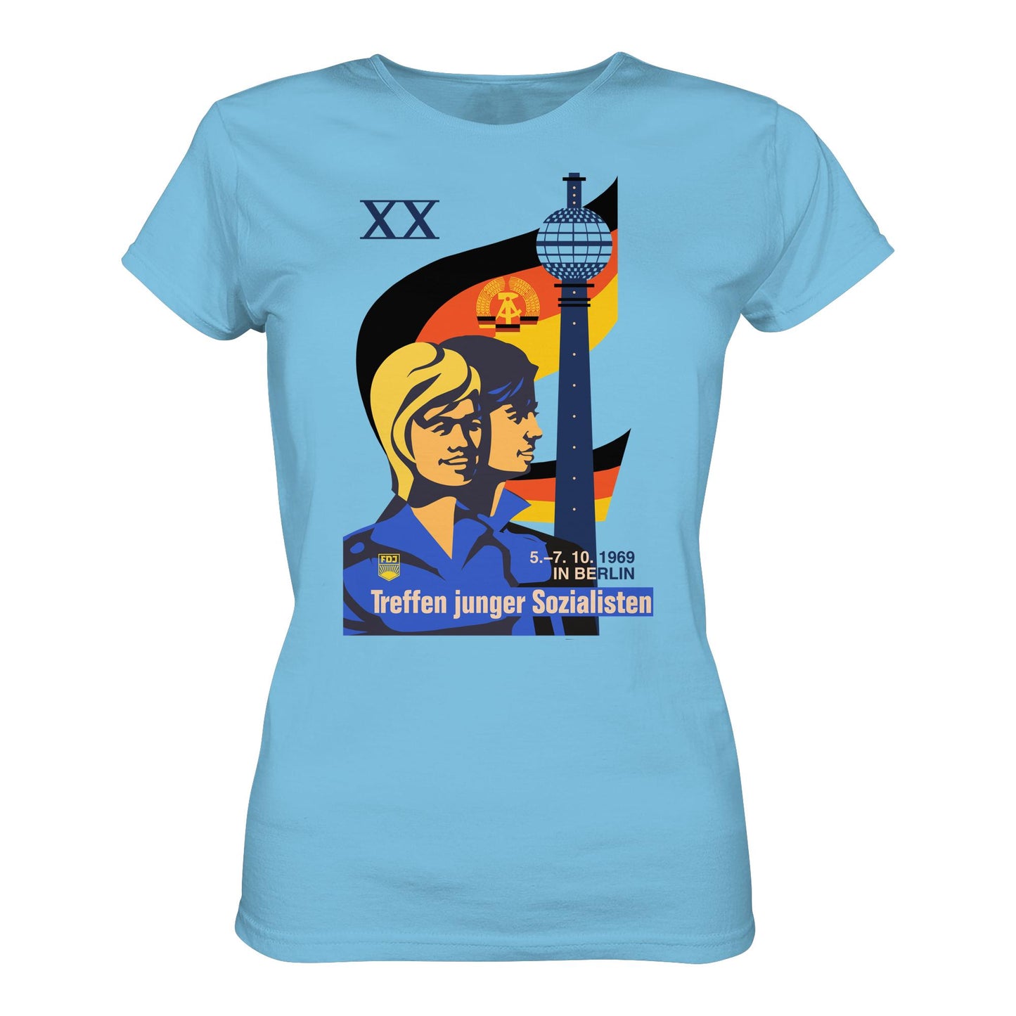 DDR Ostalgie Shirt Mädels • TREFFEN JUNGER SOZIALISTEN BERLIN 1969 (ORIGINAL PLAKAT)