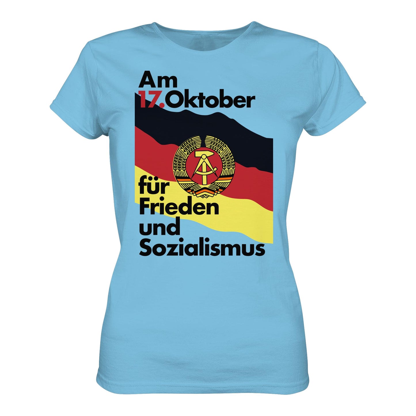 DDR Ostalgie Shirt Mädels • FÜR FRIEDEN UND SOZIALISMUS (ORIGINAL DDR-PLAKAT)