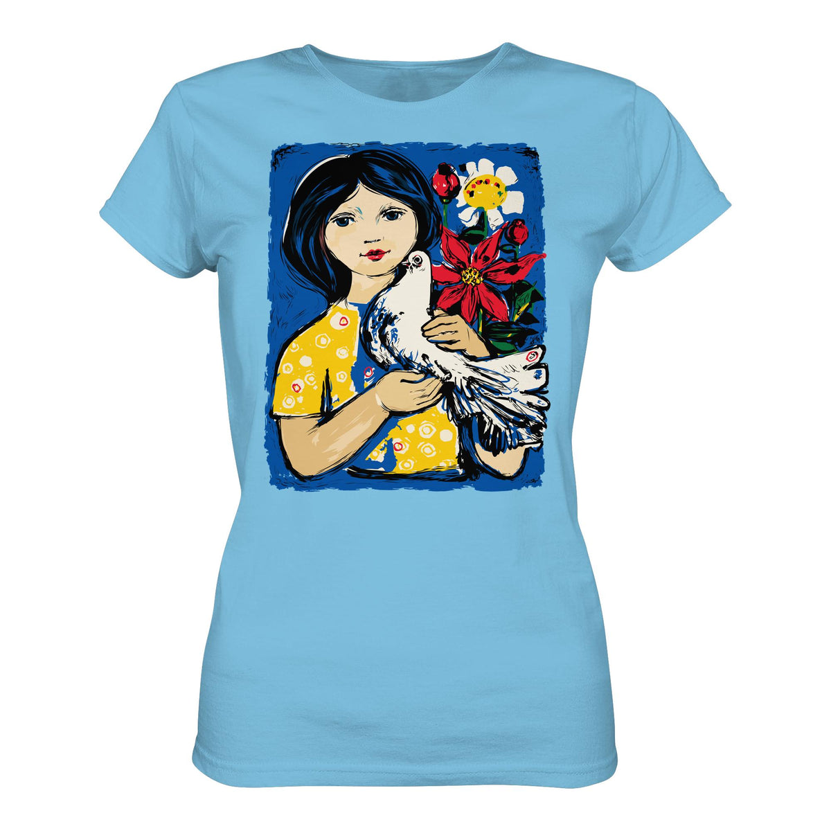 DDR Ostalgie Shirt Mädels • WALTER WOMACKA - MÄDCHEN MIT FRIEDENSTAUBE