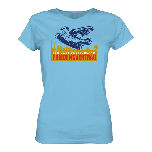 DDR Ostalgie Shirt Mädels • FRIEDENSVERTRAG FÜR GANZ DEUTSCHLAND (ORIGINAL-PIN)