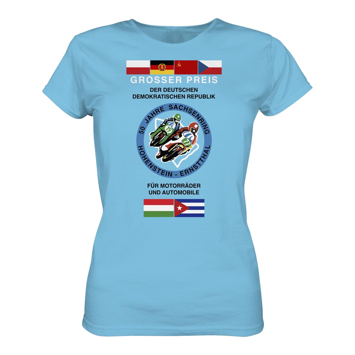 DDR Ostalgie Shirt Mädels • 50 JAHRE SACHSENRING - GROSSER PREIS DER DDR 1977